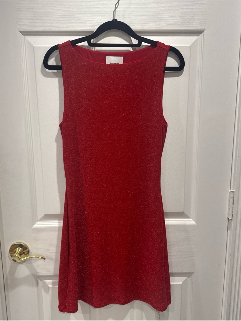 Reformation Nataly Red Sparkle Mini Dress